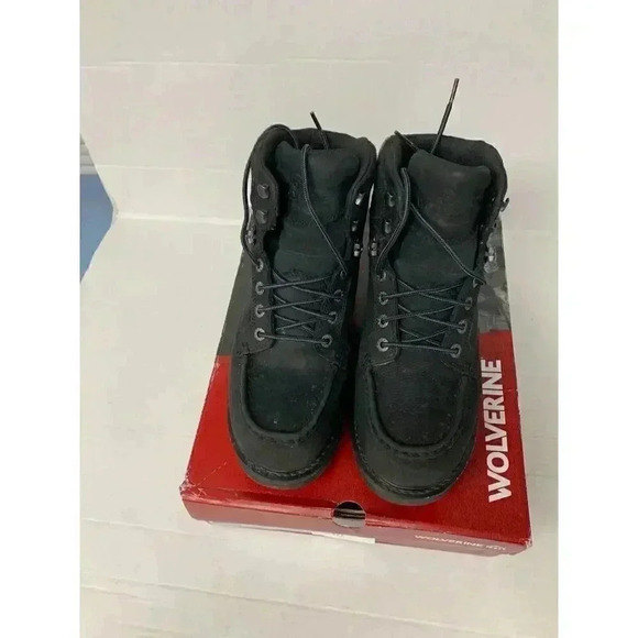 -363 Wolverine Waterproof Black Boots-US 10.5 Mens - Picture 3 of 6